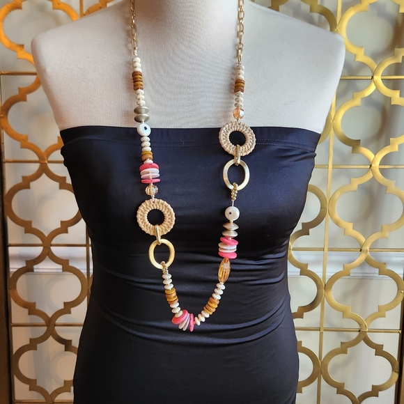 Elegant Multicolor Crystal Beaded Necklace - Picture 5 of 14